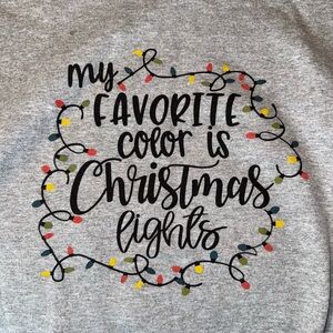 Gray Christmas Lights Crewneck